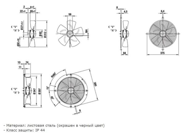 Вентилятор Ebmpapst W4D315CC2002 осевой — изображение 2