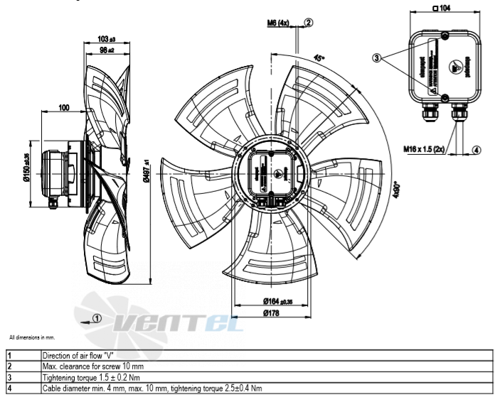 Габаритные размеры A3G500-AF48-58