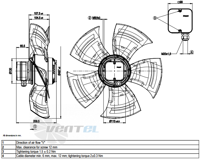 Габаритные размеры A4D500-AM01-03