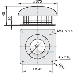 Габаритные размеры Rosenberg DH 190-2-2 E