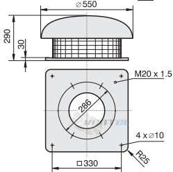 Габаритные размеры Rosenberg DH 310 L-6 D