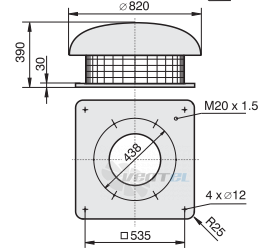Габаритные размеры Rosenberg DH 450-6-6 D
