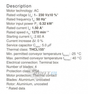 Осевой вентилятор Ziehl-abegg FB040-4EK.2F.V4S