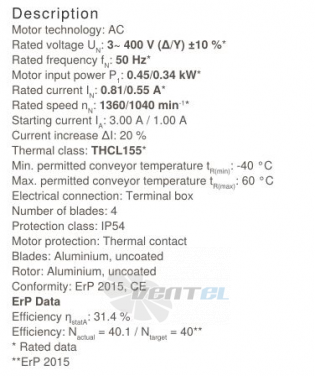 Осевой вентилятор Ziehl-abegg FB045-VDK.4C.V4P
