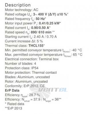 Осевой вентилятор Ziehl-abegg FB056-SDW.4F.A4P