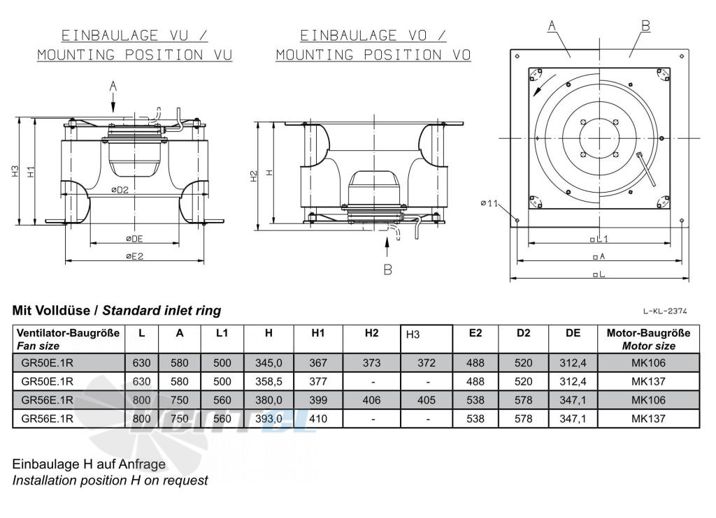 Ziehl-abegg GR56E вентиляционные модули купить, Ziehl-abegg GR-E.
