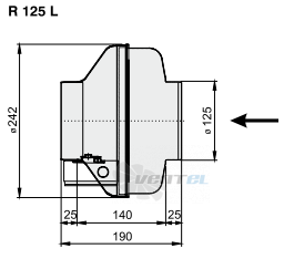 Габаритные размеры Rosenberg R 125 L