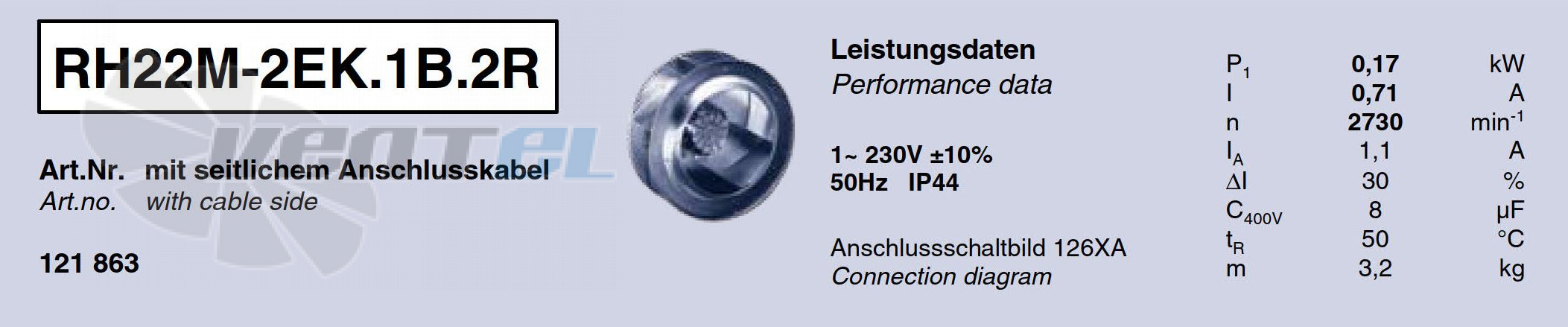 Характеристики Ziehl-abegg RH22M-2EK.1B.2R