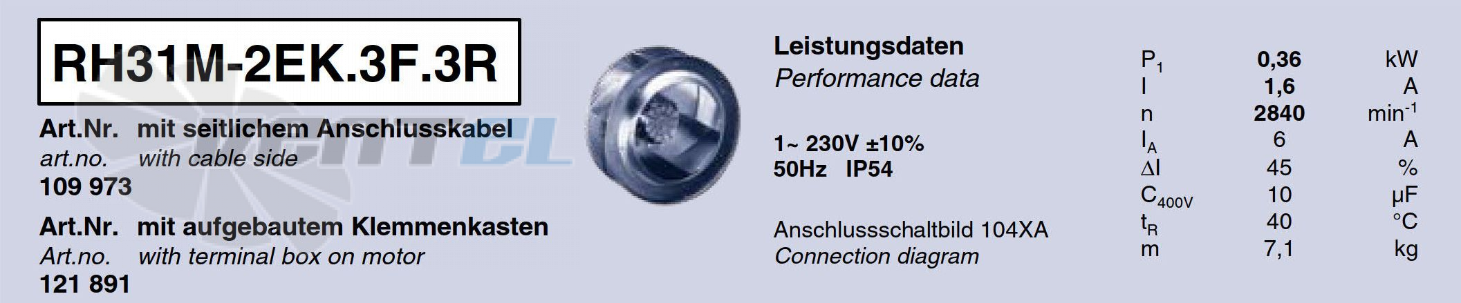 Характеристики Ziehl-abegg RH31M-2EK.3F.3R