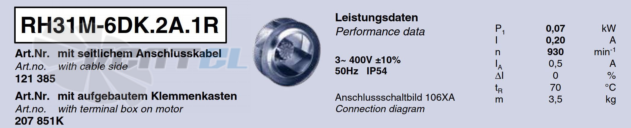 Характеристики Ziehl-abegg RH31M-6DK.2A.1R