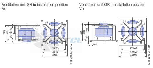 Ziehl-abegg ER40C-ZIK.DC.CR  3ф 220V габаритные и присоединительные размеры, диаметр, рабочее колесо