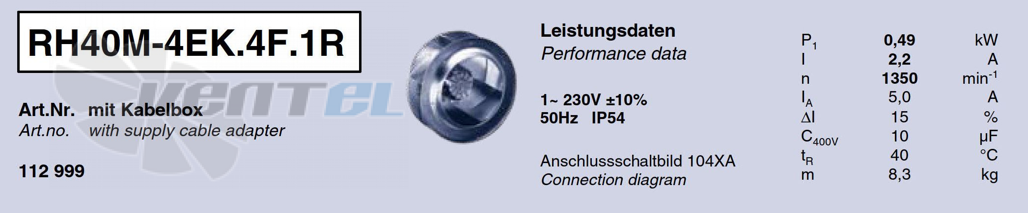 Характеристики Ziehl-abegg RH40M-4EK.4F.1R