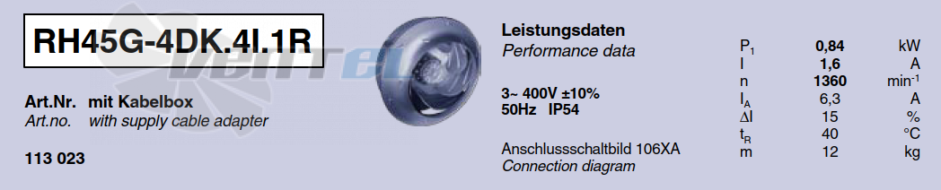 Характеристики Ziehl-abegg RH45G-4DK.4I.1R