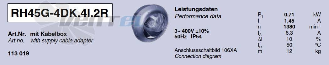 Характеристики Ziehl-abegg RH45G-4DK.4I.2R