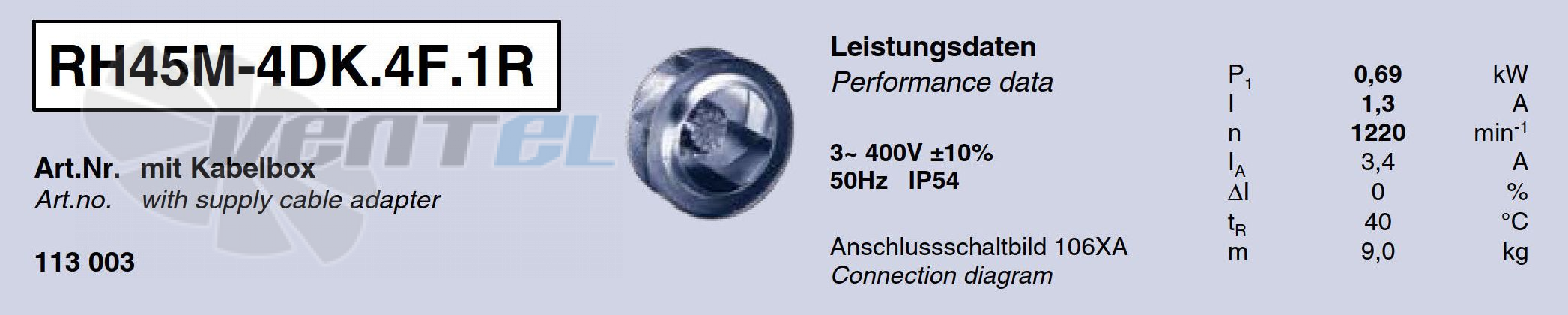 Характеристики Ziehl-abegg RH45M-4DK.4F.1R
