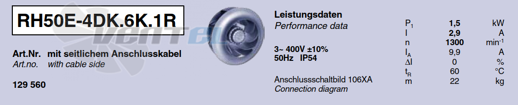 Характеристики Ziehl-abegg RH50E-4DK.6K.1R