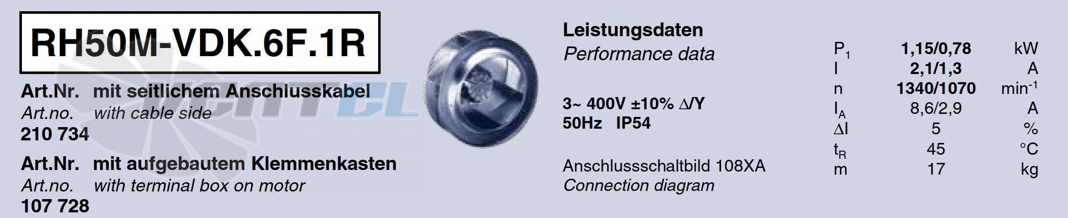 Характеристики Ziehl-abegg RH50M-VDK.6F.1R