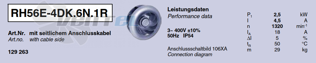 Характеристики Ziehl-abegg RH56E-4DK.6N.1R