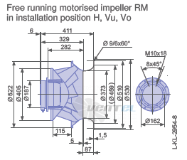 Ziehl-abegg RM50D-SDK.6C.1R габаритные и присоединительные размеры, диаметр, рабочее колесо
