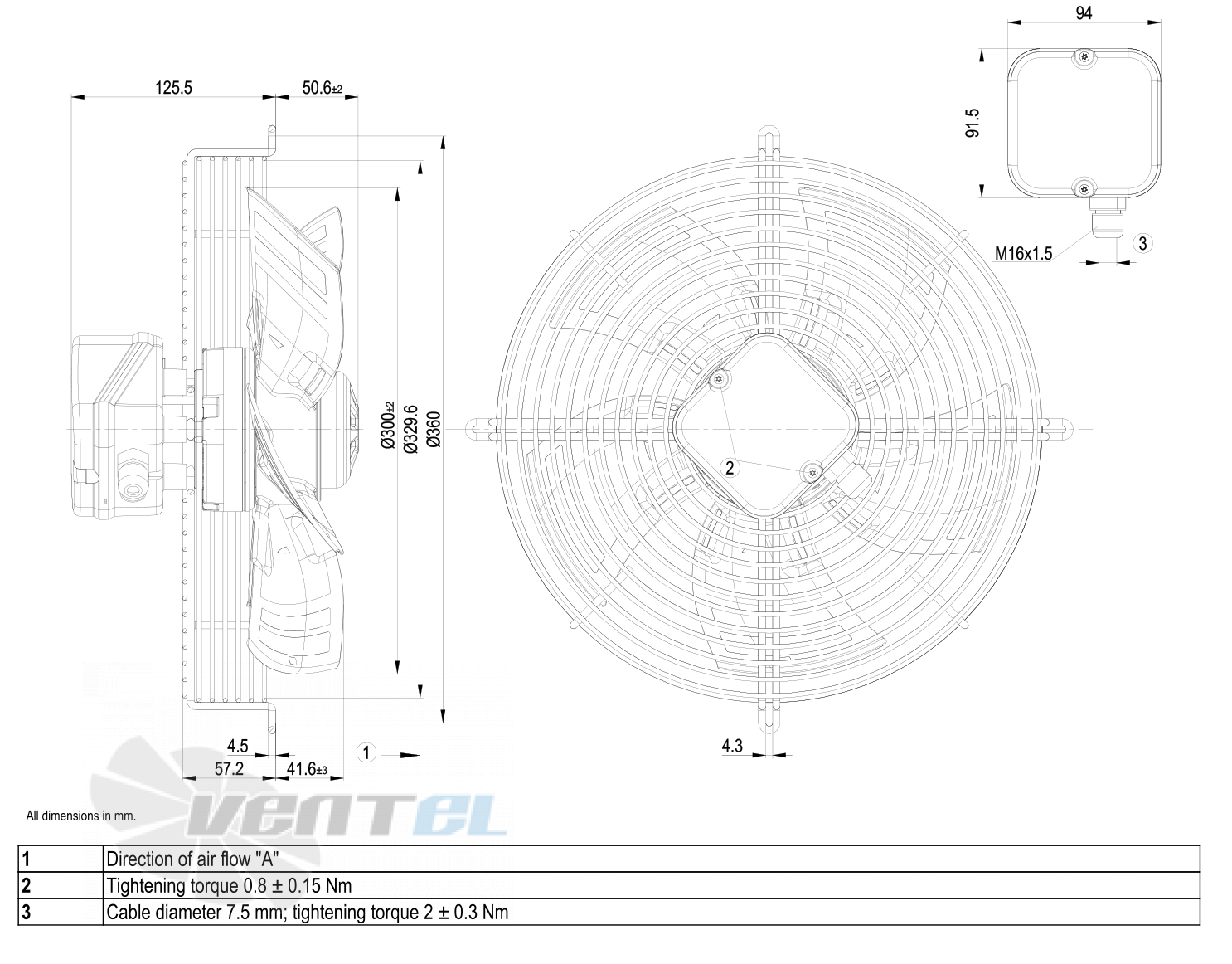 Габаритные размеры S3G300-AL11-51