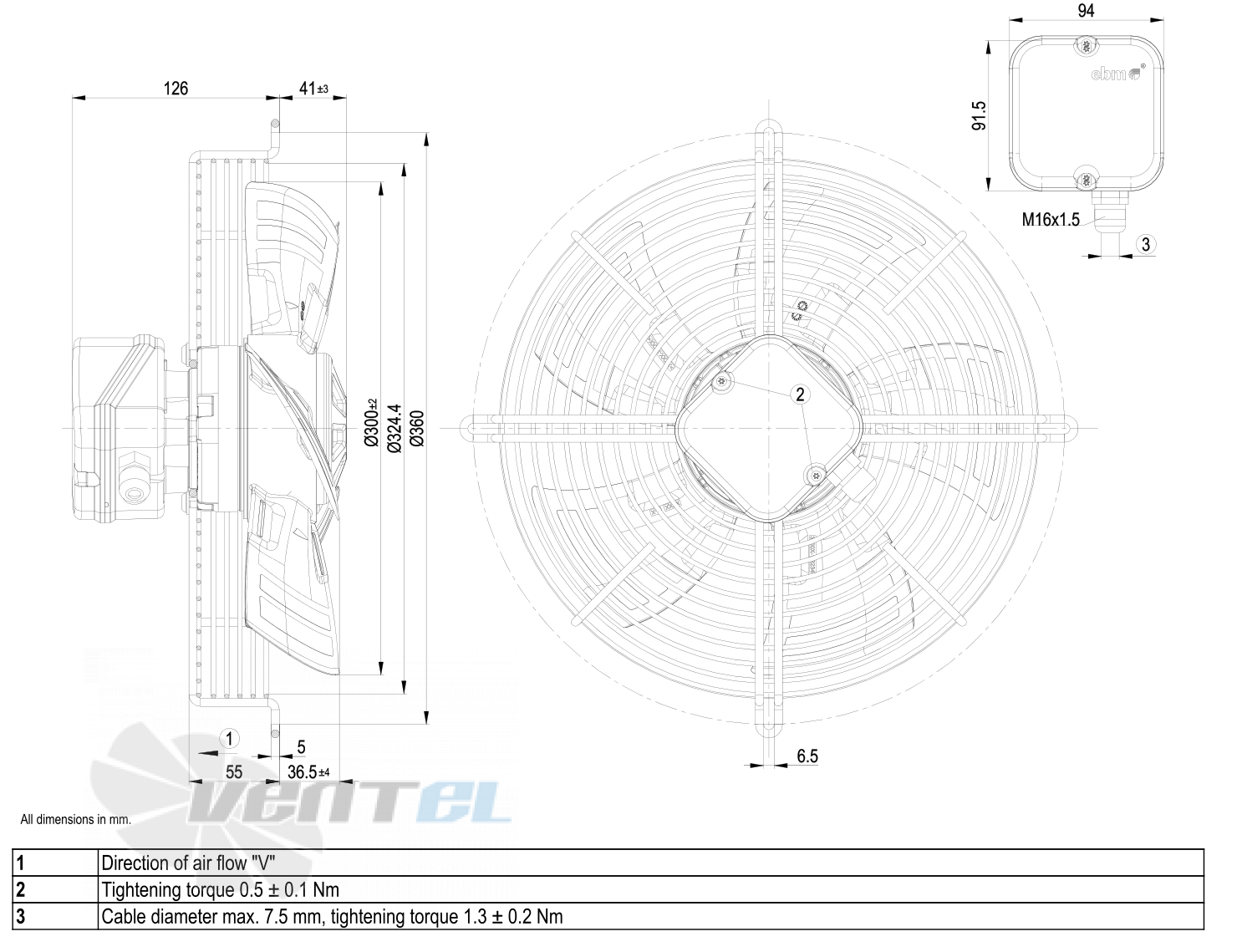 Габаритные размеры S3G300-AN02-50