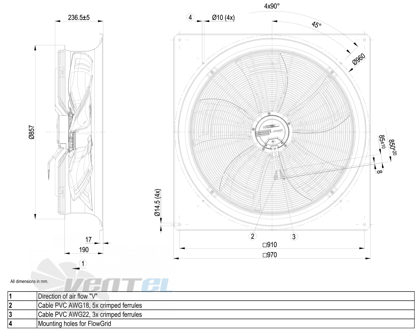 Габаритные размеры W3G800-GM67-21