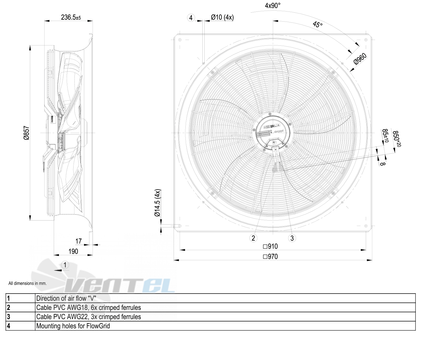 Габаритные размеры W3G800-GO84-01