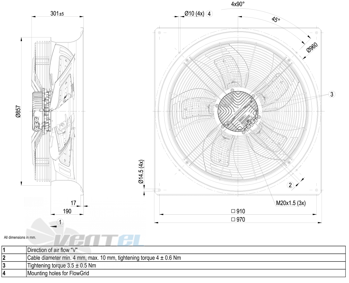 Габаритные размеры W3G800-GV01-01