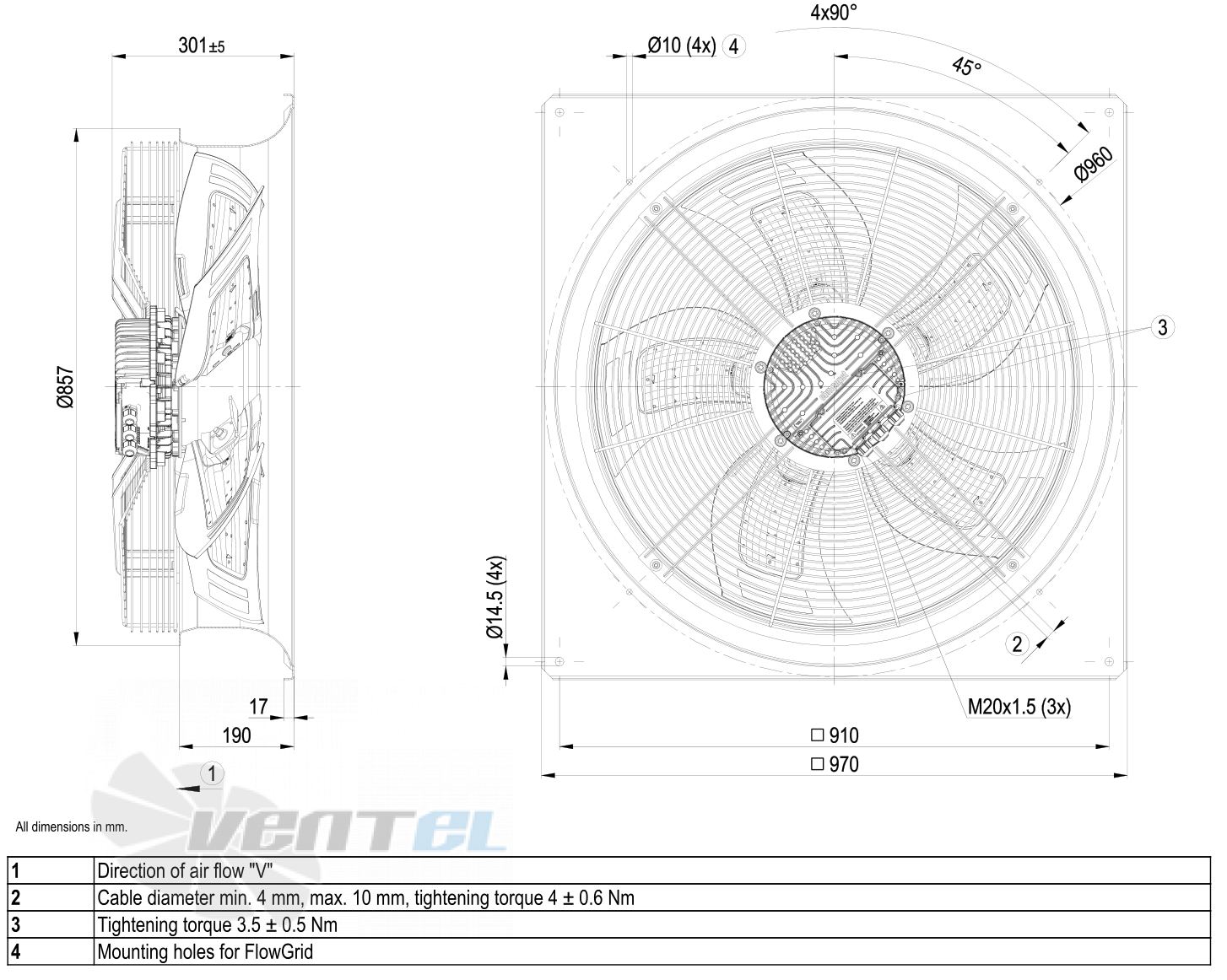 Габаритные размеры W3G800-GV10-11