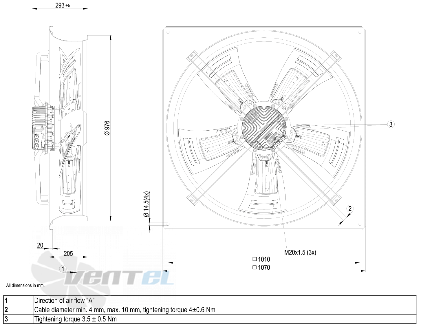 Габаритные размеры W3G910-DV02-35
