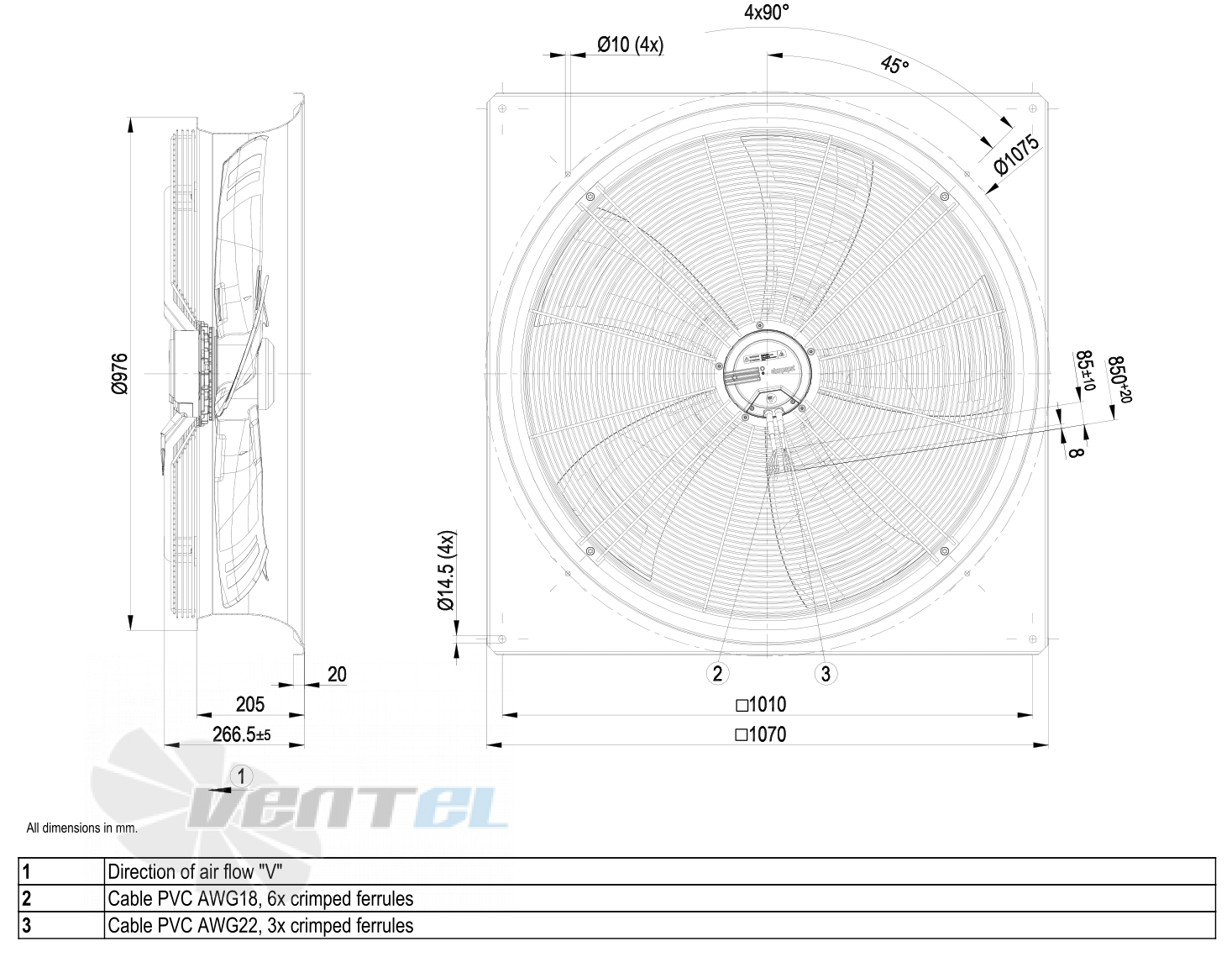 Габаритные размеры W3G910-GO83-01
