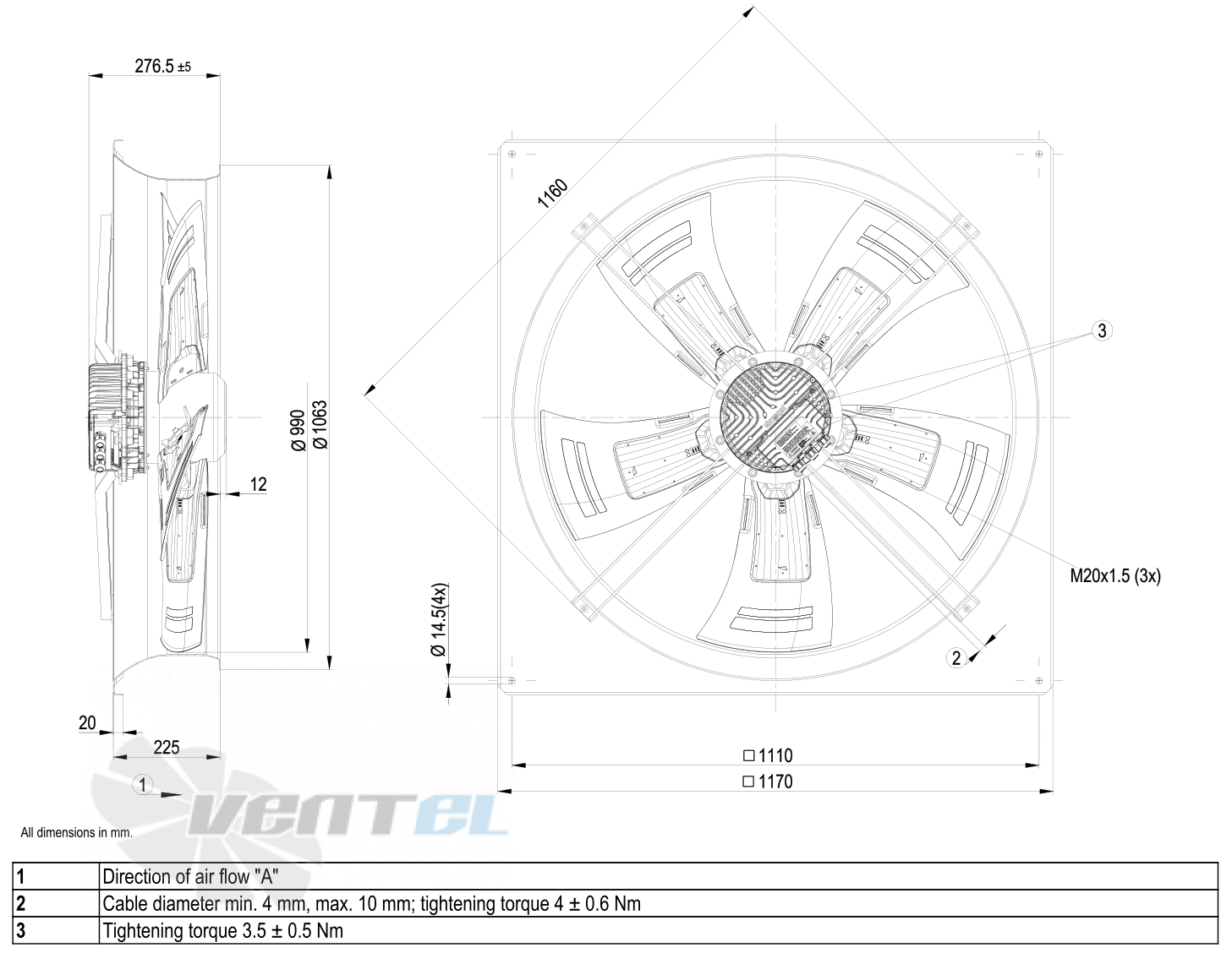 Габаритные размеры W3G990-DZ02-35