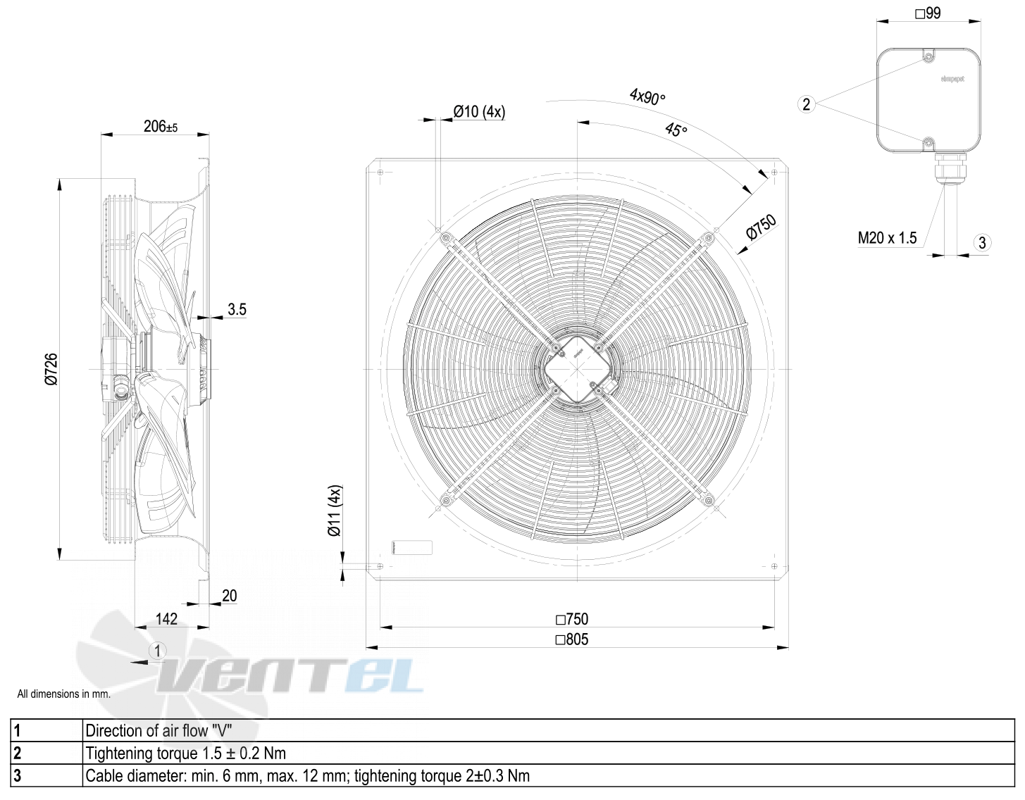 Габаритные размеры W6E630-GN01-01