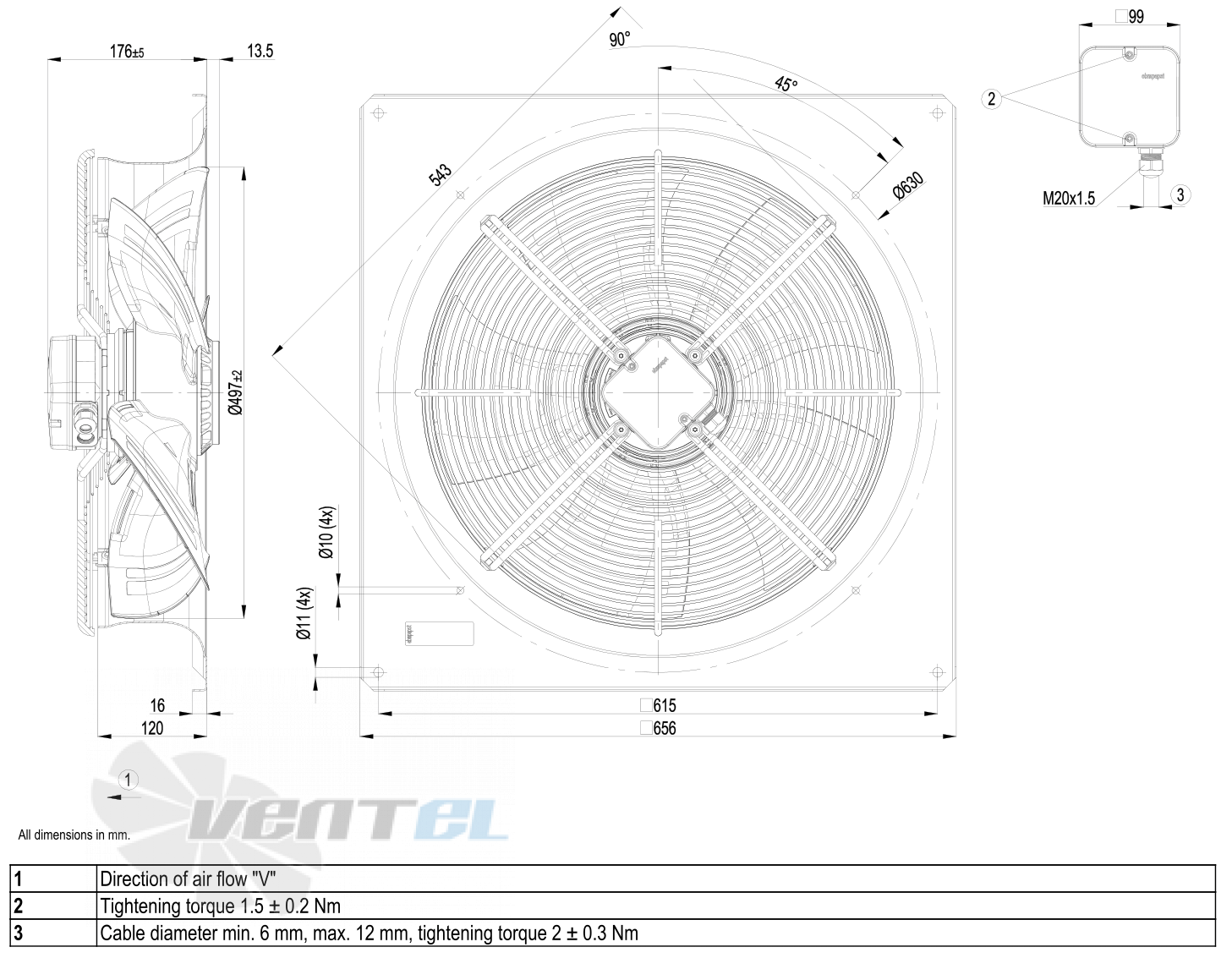 Габаритные размеры W8E500-GJ03-01